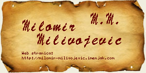 Milomir Milivojević vizit kartica